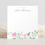 Bloc-note Aquarelle Fleurs sauvages Nom personnalisé Floral<br><div class="desc">Créez votre propre bloc-notes floral aquarelle personnalisé avec votre nom personnalisé.</div>