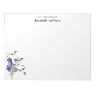 Bloc-note Aquarelle florale moderne et moderne violet