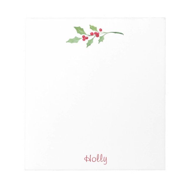 Bloc-note Aquarelle Holly Sprig (Devant)
