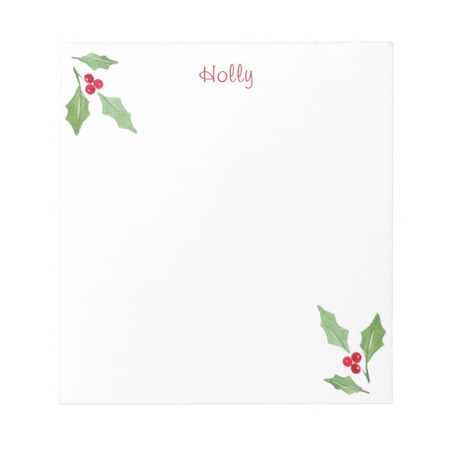 Bloc-note Aquarelle Holly Sprig 2 (Devant)