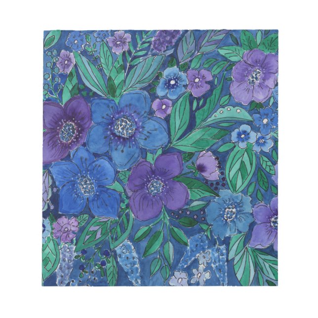 Bloc-note Aquarelle, jardin fleuri (Devant)