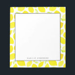 Bloc-note Aquarelle jaune Citron Motif personnalisé<br><div class="desc">Bloc-notes citron personnalisable. Il dispose d'un motif citron jaune vif. Personnalisez en ajoutant des noms et d'autres détails Ce bloc-notes citron motif est parfait comme un cadeau.</div>
