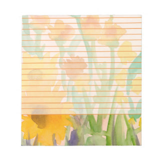 Bloc-note Aquarelle jaune Fleurs de soleil orange