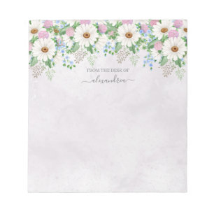 Bloc-note Aquarelle mignonne Daisy Floral Botanique Calligra
