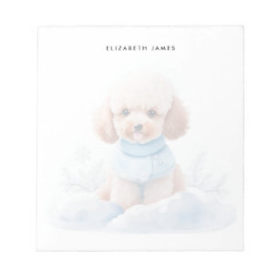 Bloc-note Aquarelle mignonne Miniature Apricot Poodé Chien c