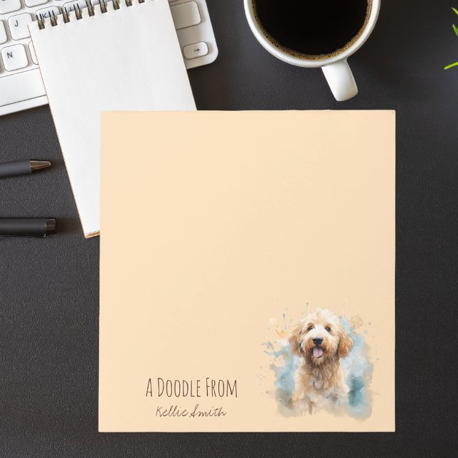 Bloc-note Aquarelle minimaliste mignon Goldendoodle chien (Créateur téléchargé)