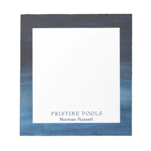 Bloc-note Aquarelle moderne Business Marine Blue