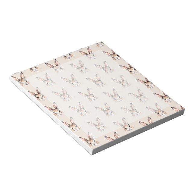 Bloc-note Aquarelle moderne mignonne Lapin de Pâques Motif v (Incliné)