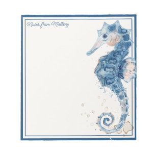 Bloc-note Aquarelle moderne Ocean Seahorse Nautique