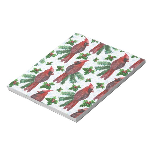 Bloc-note aquarelle Oiseau cardinal rouge (Tourné)