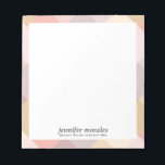 Bloc-note Aquarelle Palette chaude plaid monogramme<br><div class="desc">Elégant bloc-notes personnalisé avec bordure d'aquarelle à thème plaid en été chaude palette de rose,  gris,  mauve,  jaune et crème,  Parfait pour se glisser dans les cadeaux ou le paquet pour les commandes en ligne,  Écrire une note personnelle pour un look professionnel.</div>