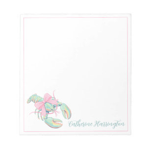Bloc-note Aquarelle pastel homard personnalisé Prépa