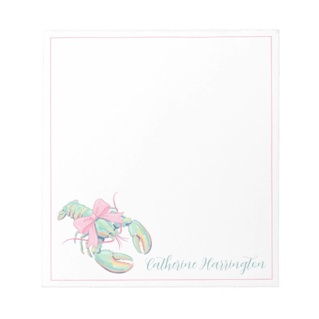 Bloc-note Aquarelle pastel homard personnalisé Prépa (Devant)