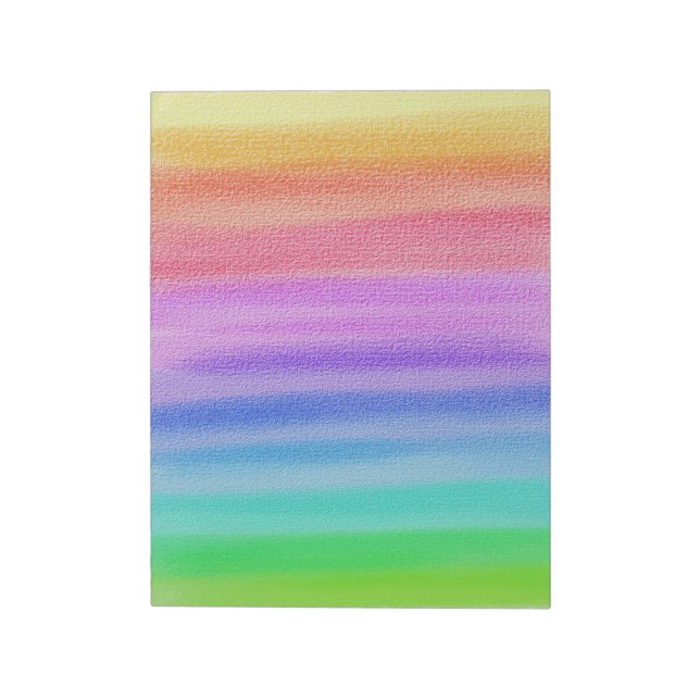 Bloc-note Aquarelle Peint Arc-en-ciel Couleur rayures (Tourné)