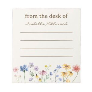 Bloc-note Aquarelle personnalisée Floral