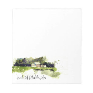 Bloc-note Aquarelle personnalisée Scottish Farmhouse