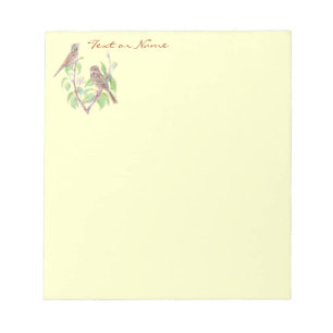 Bloc-note Aquarelle Petits Oiseaux de Bruant