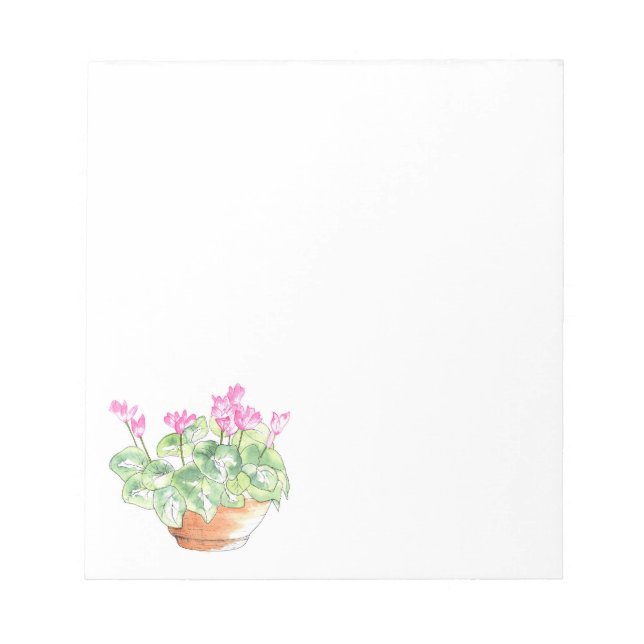 Bloc-note Aquarelle pointillée Cyclamen (Devant)