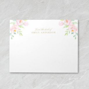 Bloc-note Aquarelle Pony rose Floral du bureau de