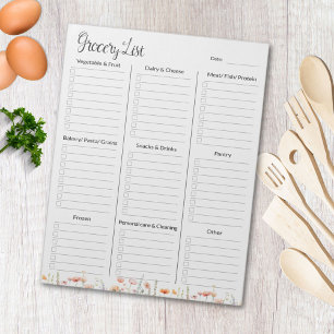 Bloc-note Aquarelle Poppy fleur sauvage floral liste d'épice