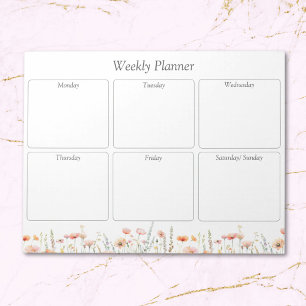 Bloc-note Aquarelle Poppy Fleur sauvage Floral planificateur