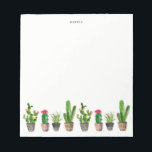 Bloc-note Aquarelle Poted Succuls et Cactus Custom<br><div class="desc">Un bloc-notes coloré et fantaisiste avec des succulents et des cactus en aquarelle. Ce sera un accent féminin parfait pour votre bureau.</div>