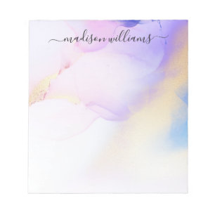 Bloc-note Aquarelle Purple Gold Luxury Abstrait Nom personna