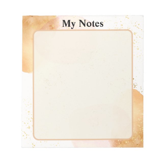 Bloc-note Aquarelle Rose Beige Bloc-note Mes notes (Devant)