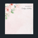 Bloc-note Aquarelle rose et or Floral, du bureau de<br><div class="desc">Ce joli bloc-notes comporte de belles fleurs d'aquarelle et votre personnalisation. Utilisez le formulaire modèle pour ajouter votre texte.</div>