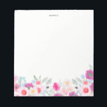 Bloc-note Aquarelle rose et pourpre Anémones Garland Floral<br><div class="desc">Aquarelle Pink and Purple Anemones Garland Floral Notepad. Bloc-notes coloré et capricieux avec des anémones d'aquarelle rose,  rousse et violette aux accents eucalyptus. Ce sera un accent féminin parfait pour votre bureau.</div>