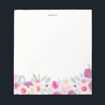 Bloc-note Aquarelle rose et pourpre Anémones Garland Floral<br><div class="desc">Aquarelle Pink and Purple Anemones Garland Floral Notepad. Bloc-notes coloré et capricieux avec des anémones d'aquarelle rose,  rousse et violette aux accents eucalyptus. Ce sera un accent féminin parfait pour votre bureau.</div>