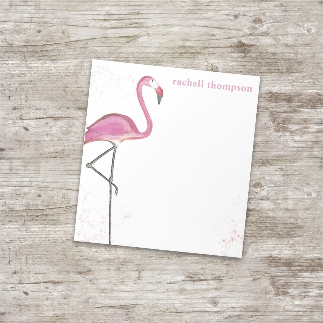 Bloc-note Aquarelle rose Flamant rose Simple Design Chic (Créateur téléchargé)