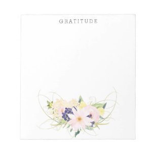 Bloc-note Aquarelle rose Floral Gratitude