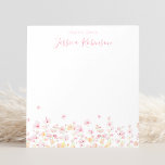 Bloc-note Aquarelle rose Floral Personnalisé<br><div class="desc">Créez votre propre bloc-notes floral couleur rose personnalisée avec votre nom personnalisé.</div>