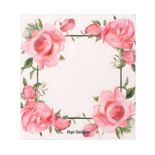 Bloc-note Aquarelle rose mignonne pour la Saint-Valentin