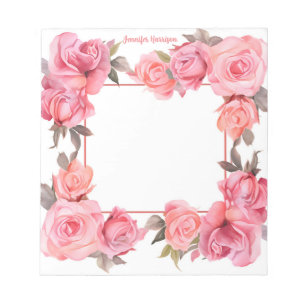 Bloc-note Aquarelle rose mignonne pour la Saint-Valentin