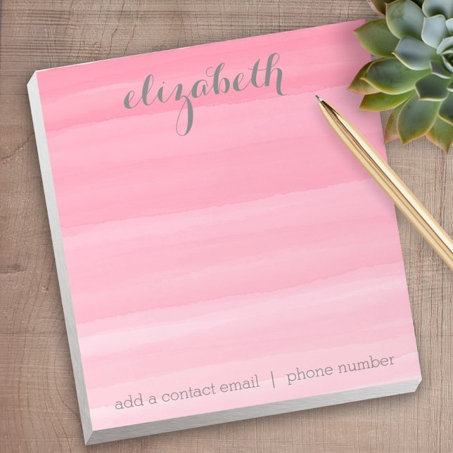 Bloc-note Aquarelle rose Ombre feminine Office Suite (Personalized Notepad)