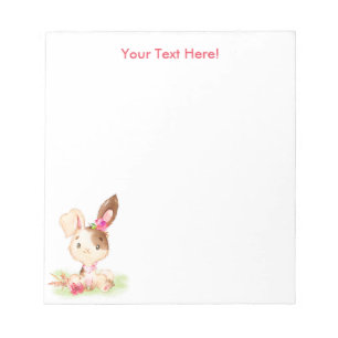 Bloc-note Aquarelle rose petit lapin
