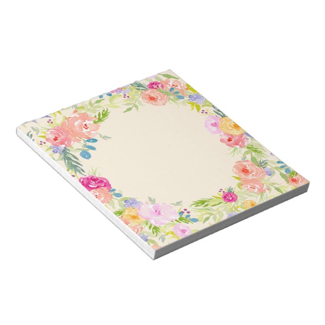 Bloc-note Aquarelle rose Pretty Peach Floral (Incliné)