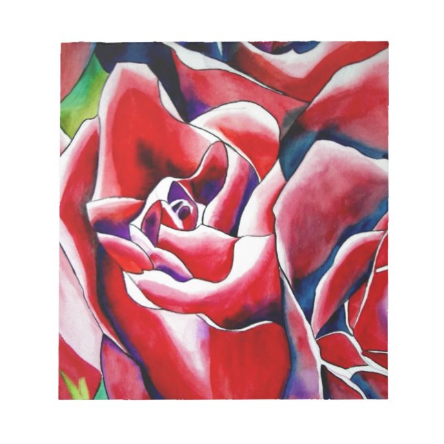 Bloc-note Aquarelle rose roses d'art original (Devant)