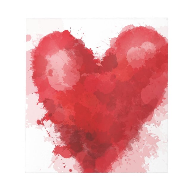 Bloc-note Aquarelle rouge coeur gothique fille valentine (Devant)