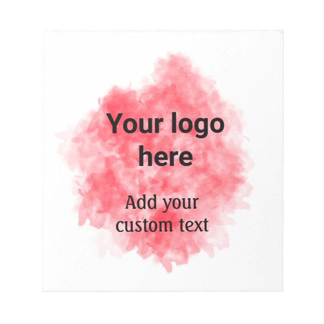 Bloc-note Aquarelle rouge simple ajouter votre logo texte pe (Devant)