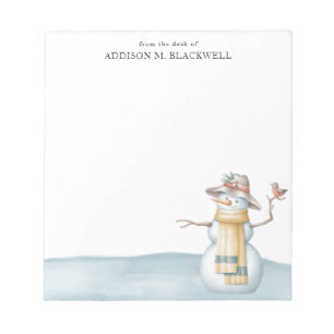 Bloc-note Aquarelle Snowman Du Bureau De