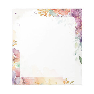Bloc-note Aquarelle traditionnelle fleur nature décorative