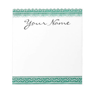 Bloc-note Aquarelle turquoise Abstraite Aztec Tribal Print P