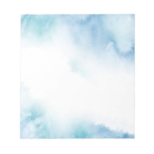Bloc-note Aquarelle Turquoise bleue Cadre Abstrait