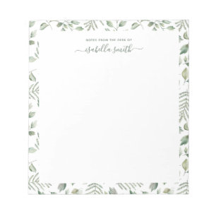 Bloc-note Aquarelle Verdure Feuilles botaniques