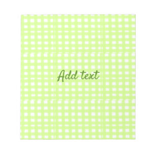 Bloc-note Aquarelle vert plaid ginham personnalisé ajouter t