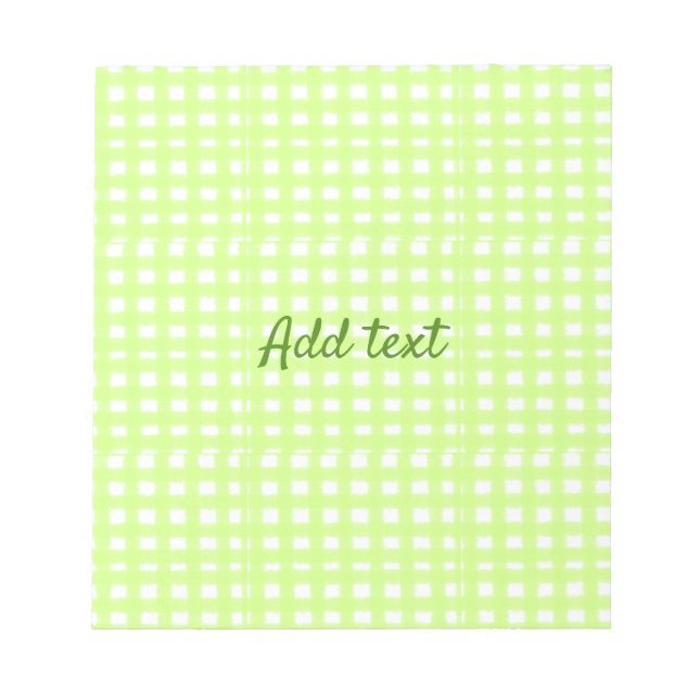 Bloc-note Aquarelle vert plaid ginham personnalisé ajouter t (Devant)