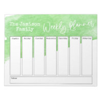 Aquarelle verte Brushstroke Planificateur hebdomad